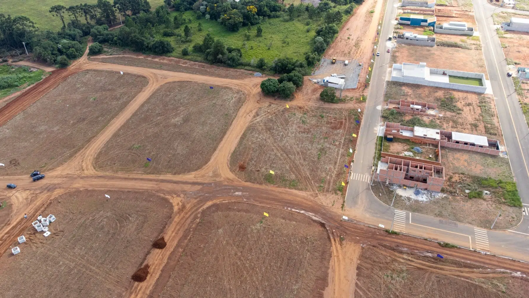 Vista aérea de loteamento